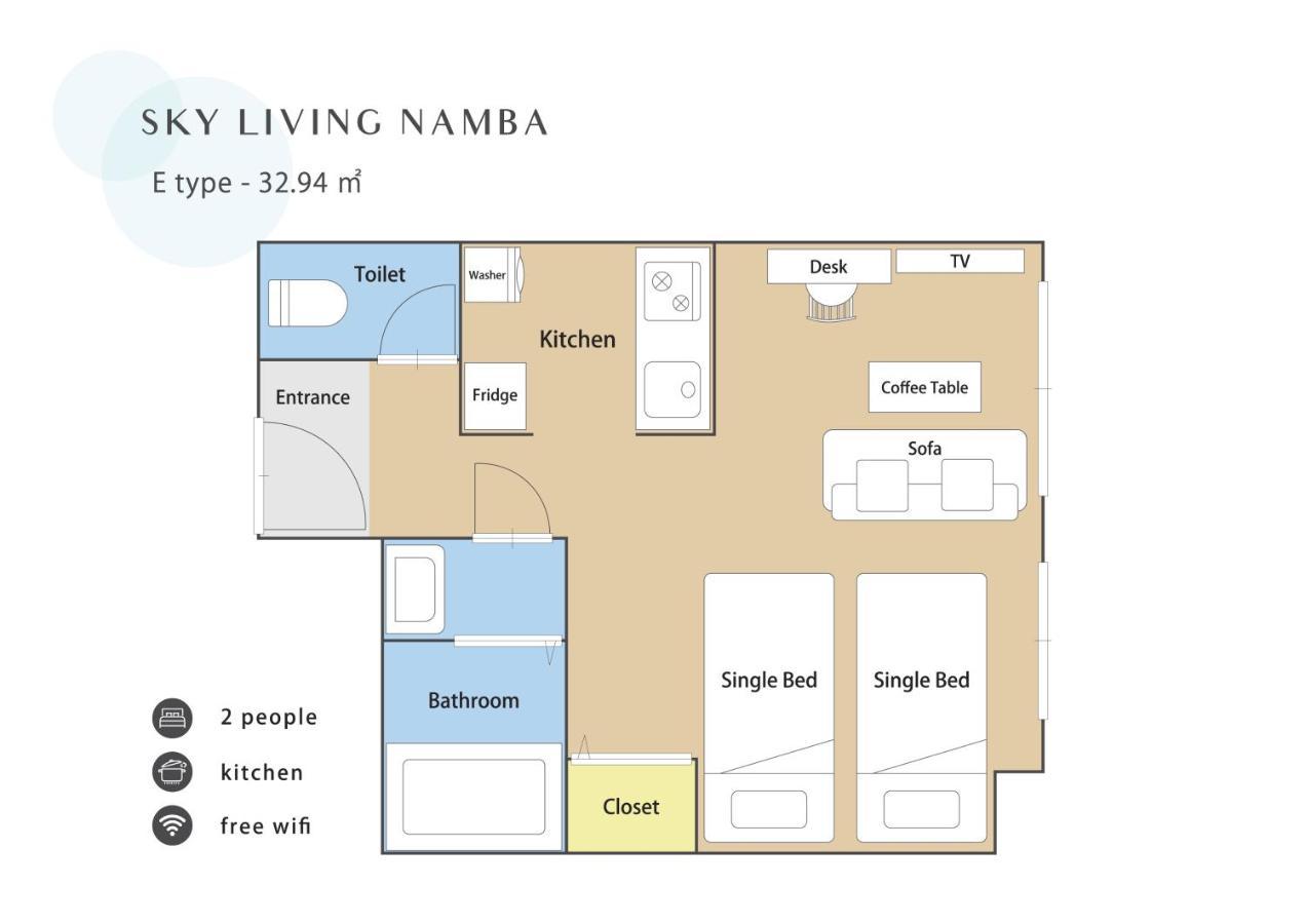 דירות אוסקה Sky Living Namba מראה חיצוני תמונה