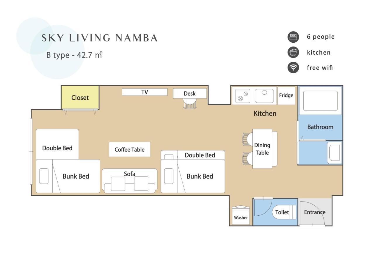 דירות אוסקה Sky Living Namba מראה חיצוני תמונה